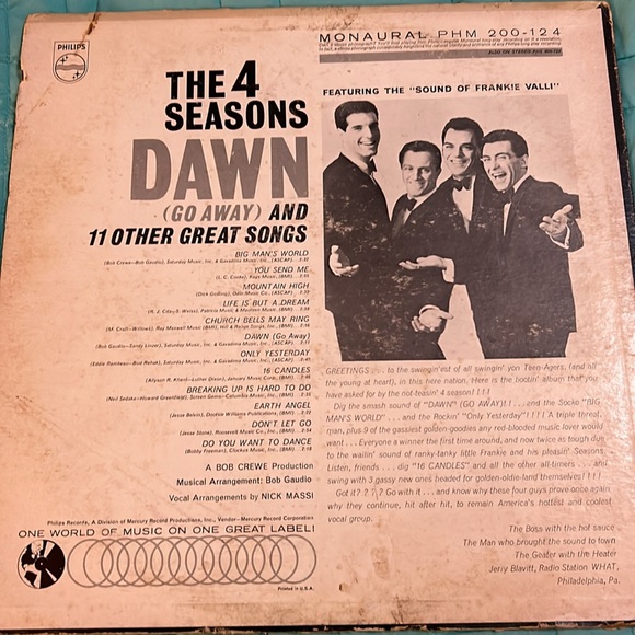 Dawn (Go Away) 4 Seasons vinyl album - Picture 4 of 7